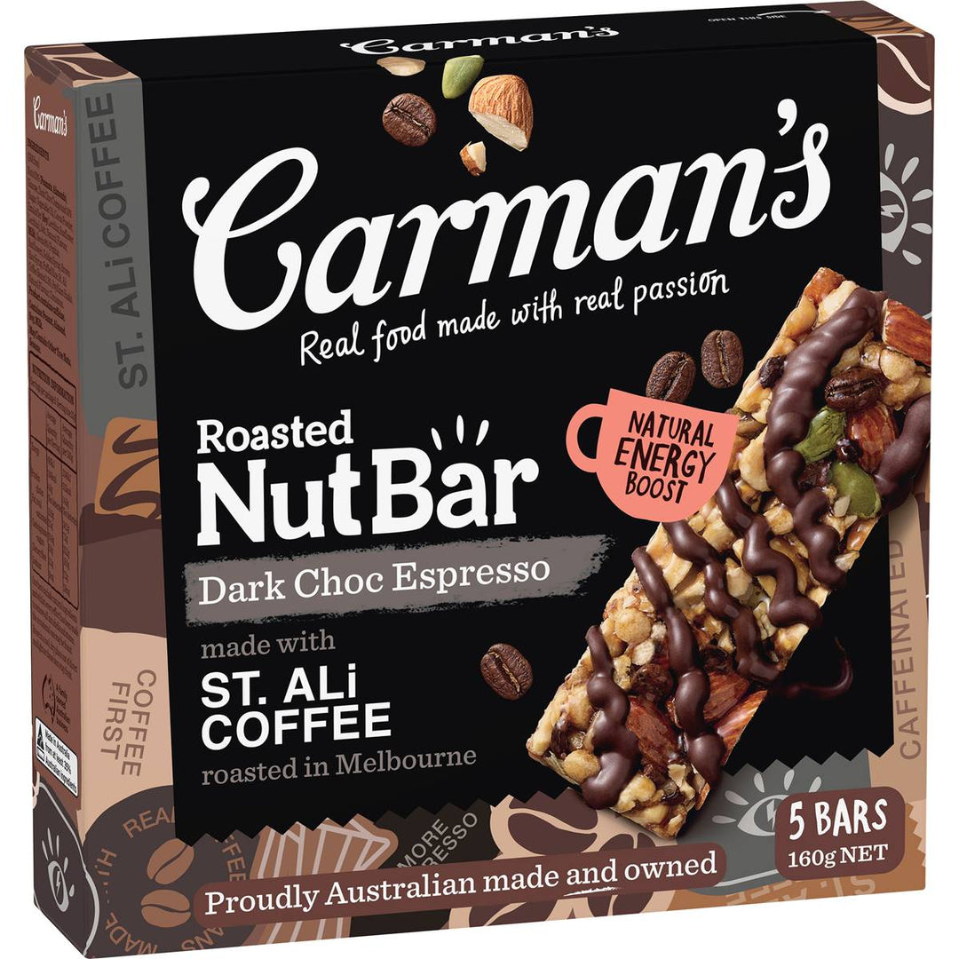 Carman's Nut Bars: Dark Choc Espresso (5 Bars)