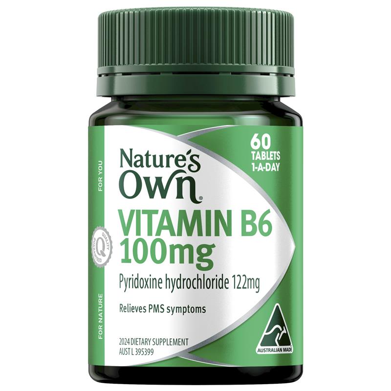 Nature's Own Vitamin B6 100mg 60 Tablets | 澳洲代購 | 空運到港