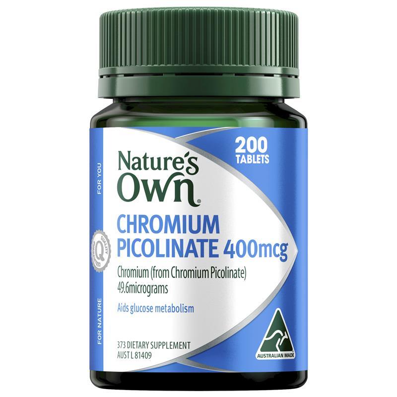 Nature's Own Chromium Picolinate 400mcg 200 Tablets | 澳洲代購 | 空運到港