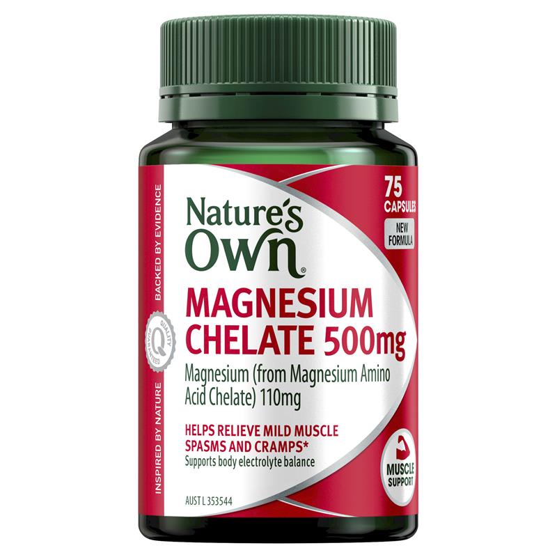 Nature's Own High Strength Magnesium Chelate 500mg 75 Capsules | 澳洲代購 | 空運到港