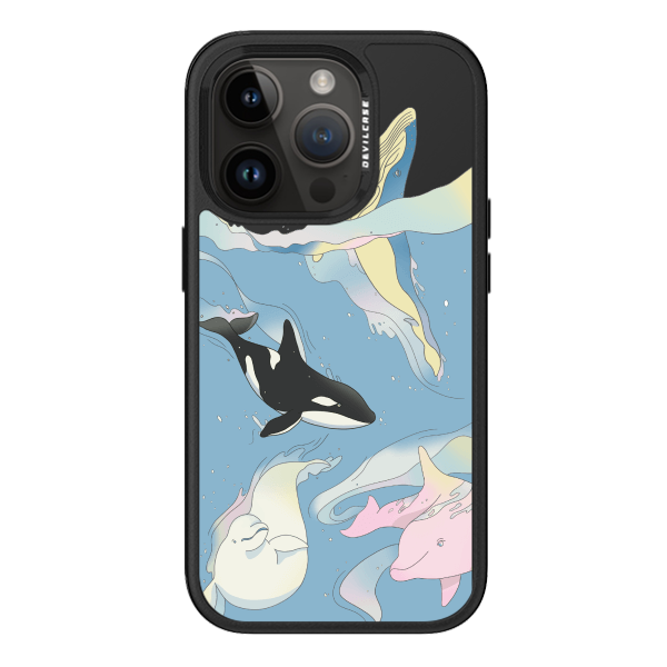 彩繪手機殼 - 遨遊大海豚鯨 | 惡魔防摔殼 PRO