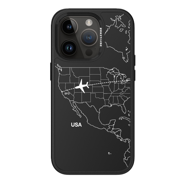 彩繪手機殼 - 飛往舊金山機場(白) | 惡魔防摔殼 PRO