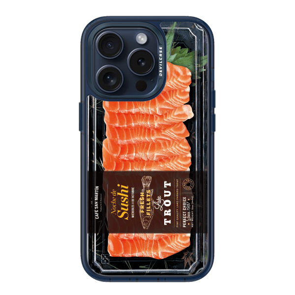 彩繪手機殼 - 鮭魚生魚片 | 惡魔防摔殼(標準版): 透海藍