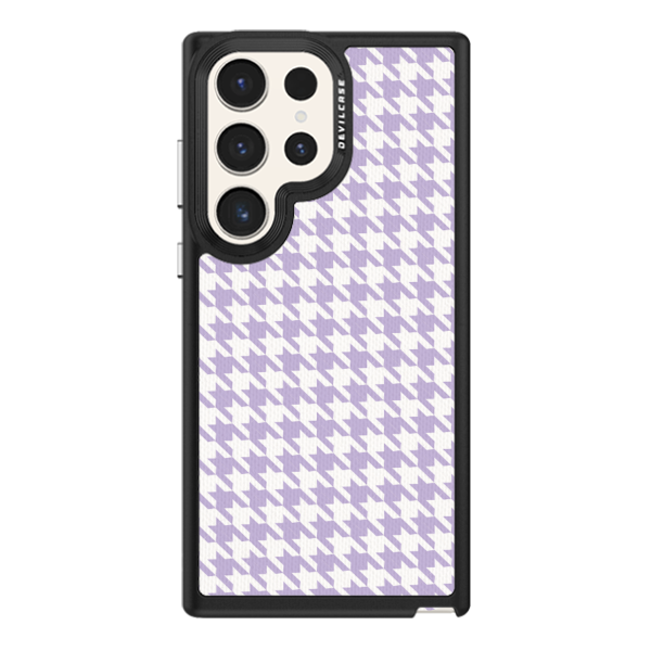 彩繪手機殼 - 紫千鳥格紋 | 惡魔防摔殼(標準版): 黑色