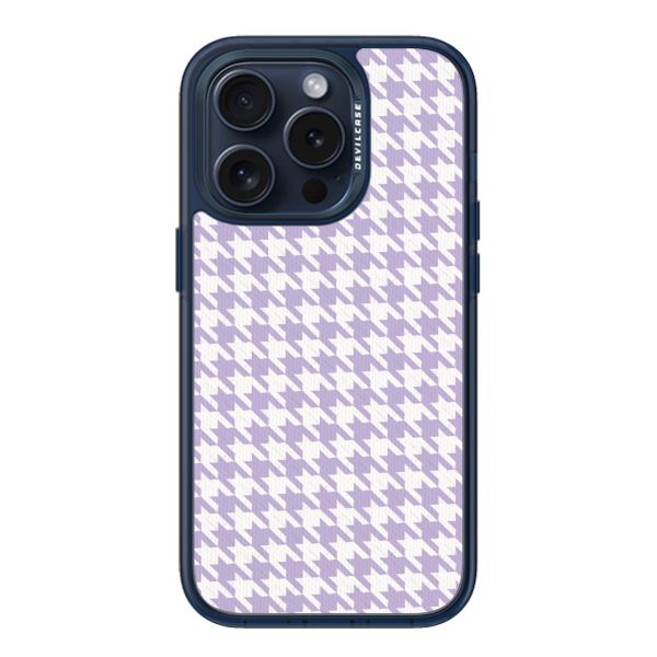 彩繪手機殼 - 紫千鳥格紋 | 惡魔防摔殼(標準版): 透海藍