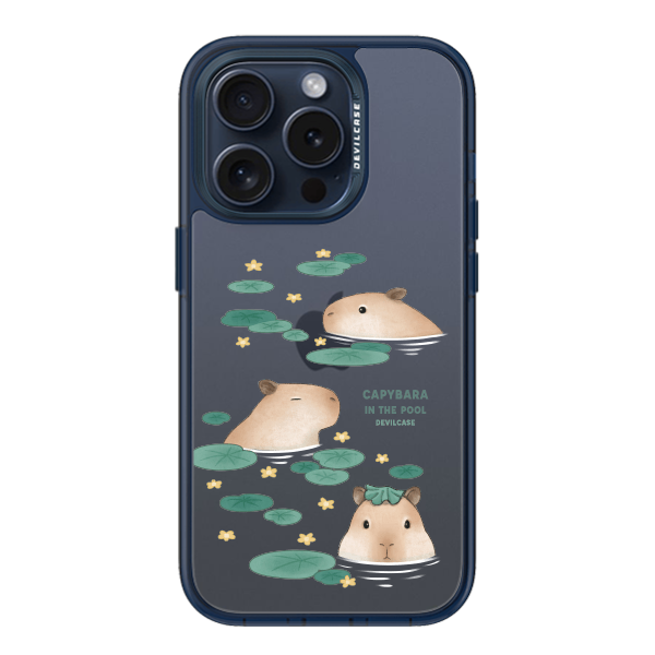 彩繪手機殼 - 水豚池塘 | 惡魔防摔殼(標準版): 透海藍