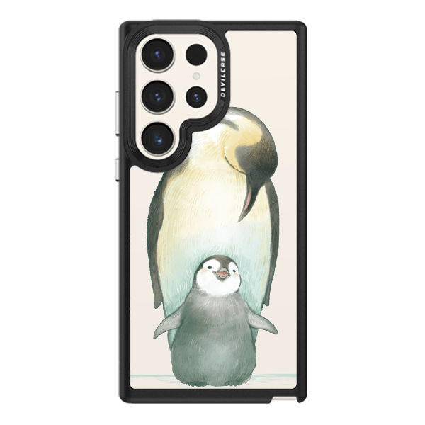 彩繪手機殼 - 海洋生物企鵝 | 惡魔防摔殼(標準版): 黑色