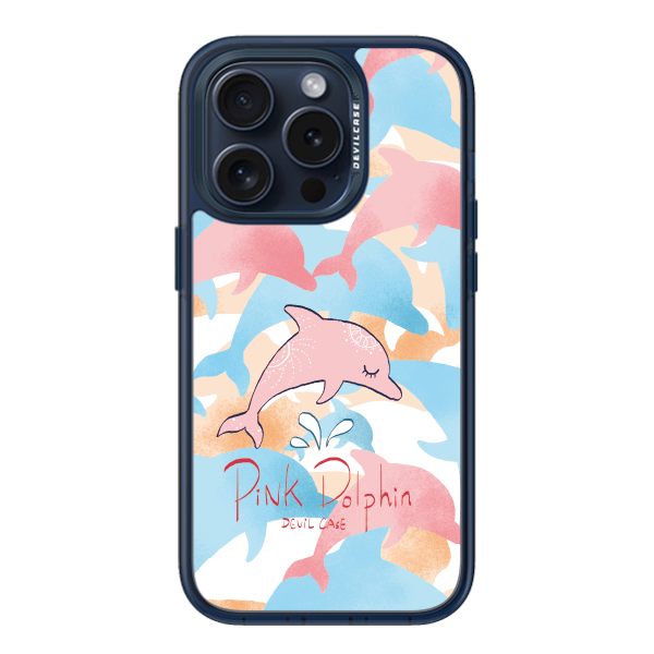 彩繪手機殼 - 海洋生物粉海豚 | 惡魔防摔殼(標準版): 透海藍
