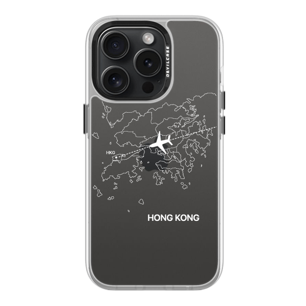 彩繪手機殼 - 飛往香港機場(白) | 惡魔防摔殼(標準版): 透明