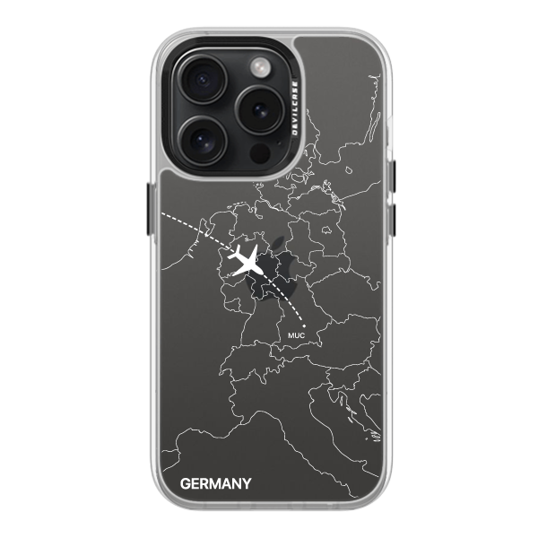 彩繪手機殼 - 飛往慕尼黑機場(白) | 惡魔防摔殼(標準版): 透明