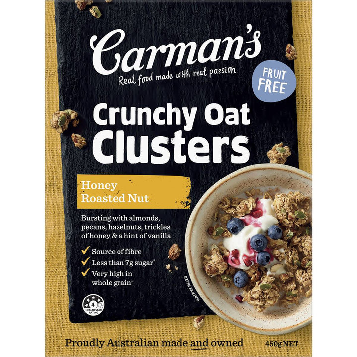 Carman's Crunchy Clusters: Honey Roasted Nut 450g