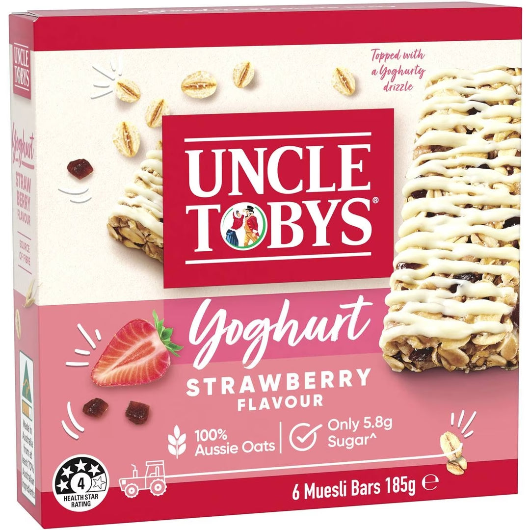 Uncle Tobys Muesli Bar Yoghurt Strawberry (6 Bars)