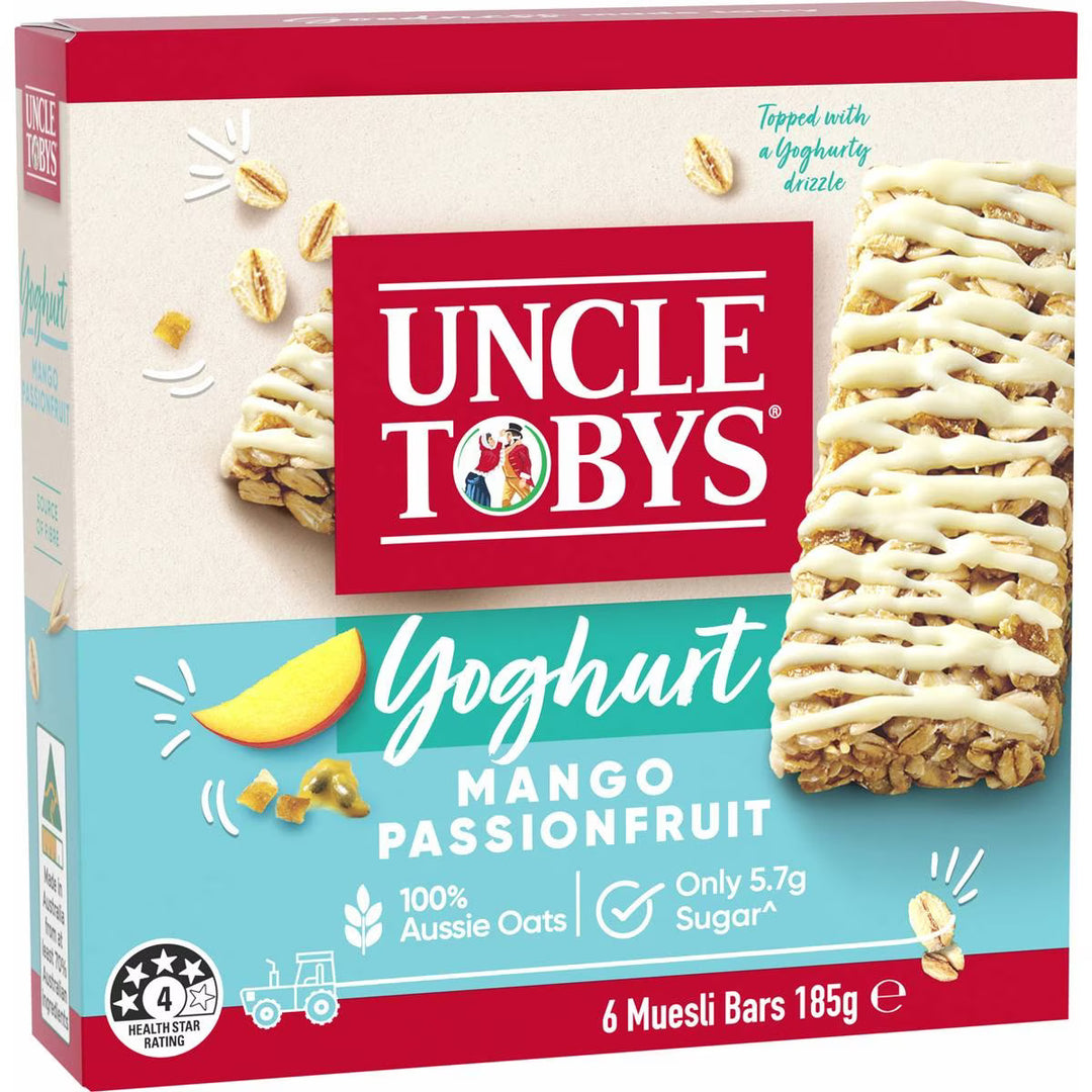 Uncle Tobys Muesli Bar Yoghurt Mango & Passionfruit (6 Bars)