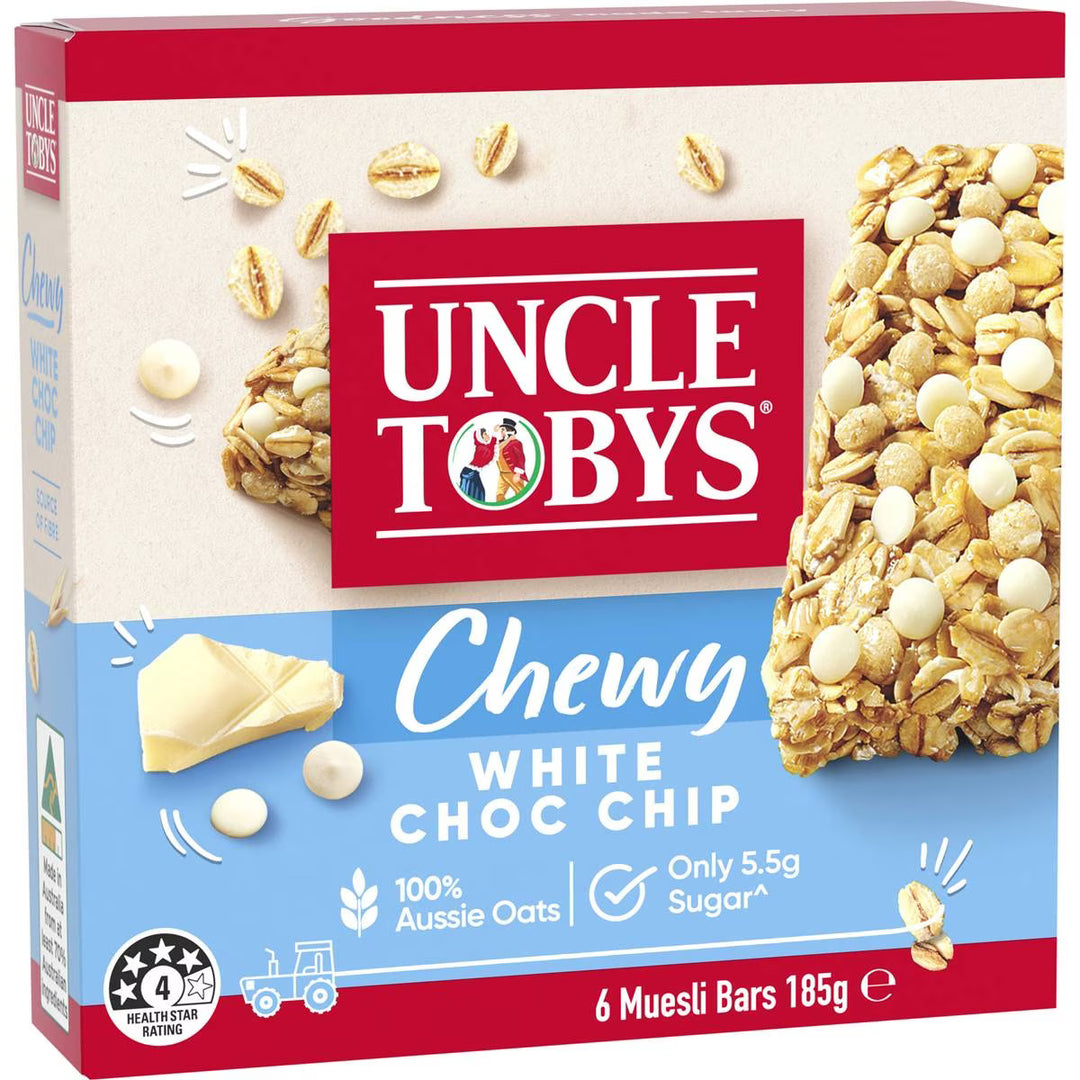 Uncle Tobys Muesli Bar Chewy White Choc Chip (6 Bars)