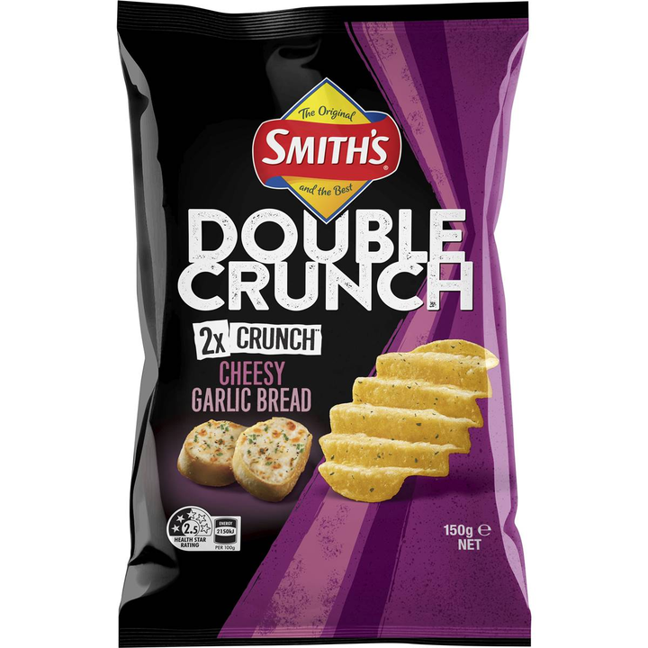 Smith's Double Crunch Potato Chips Garlic Bread Potato Chips