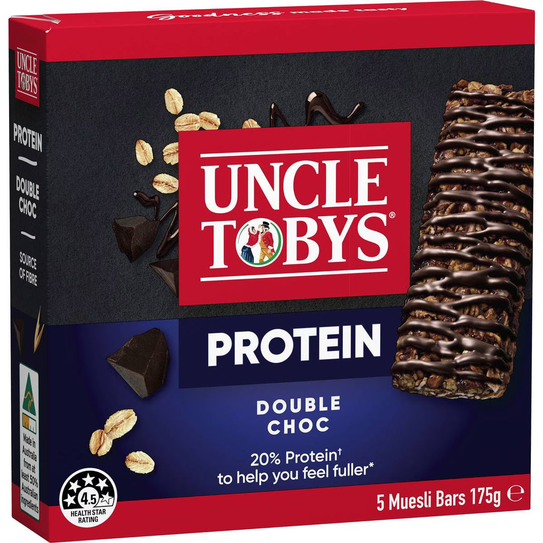 Uncle Tobys Muesli Bar Protein Double Choc (5 Bars)