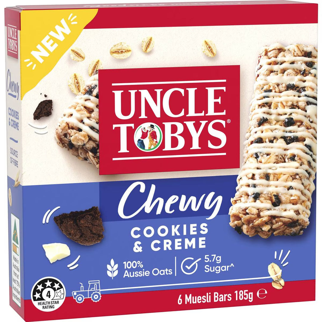 Uncle Tobys Muesli Bar Chewy Cookies And Creme (6 Bars)