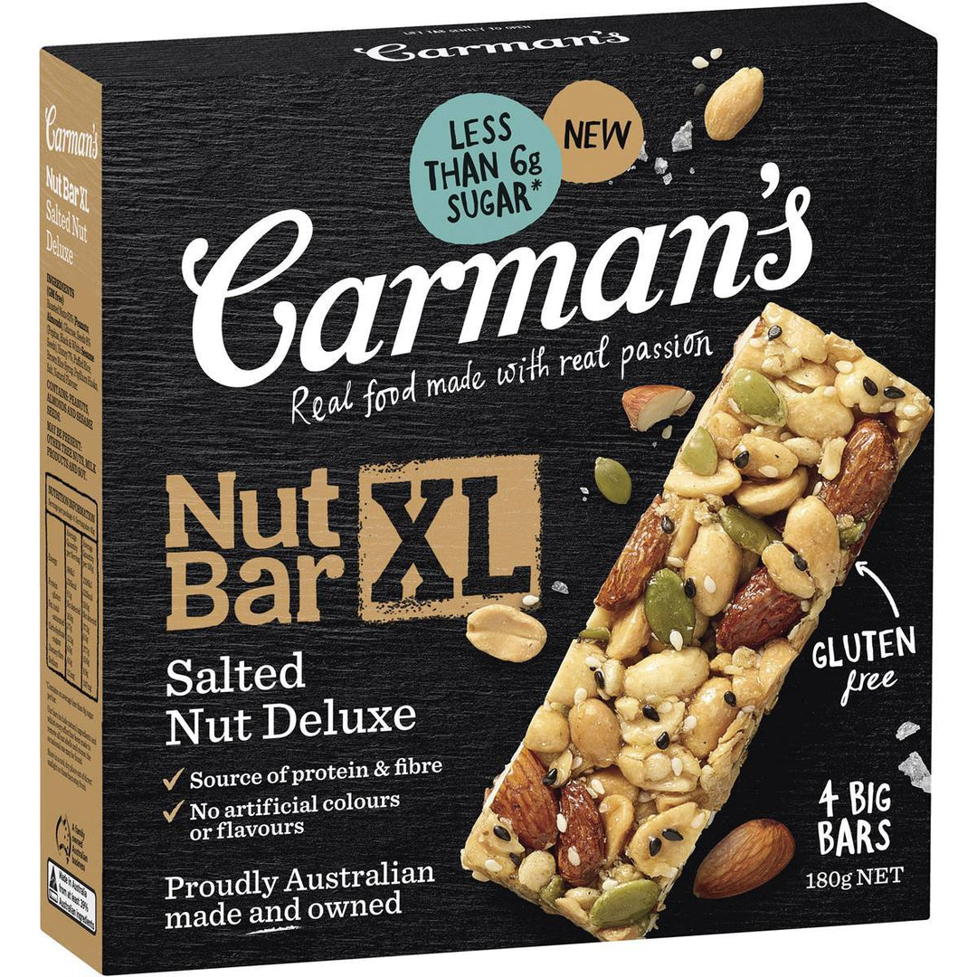 Carman's Nut Bars XL: Salted Nut Deluxe (4 Bars) | Carman's Kitchen