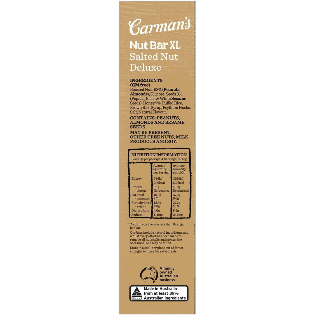 Carman's Nut Bars XL: Salted Nut Deluxe (4 Bars) | Carman's Kitchen