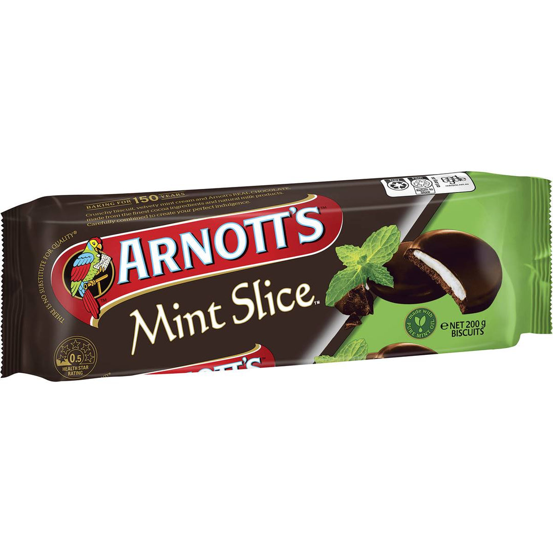 Arnott's Mint Slice Chocolate Biscuits Chocolate Biscuits 200g