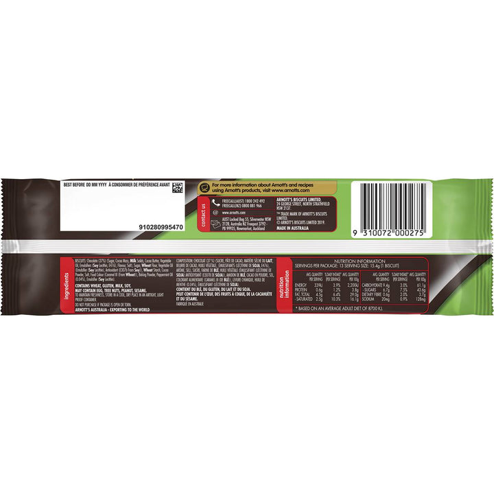 Arnott's Mint Slice Chocolate Biscuits Chocolate Biscuits 200g