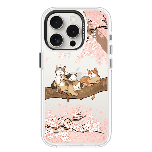 彩繪手機殼 - 貓咪櫻花樹 | 惡魔防摔殼(標準版)