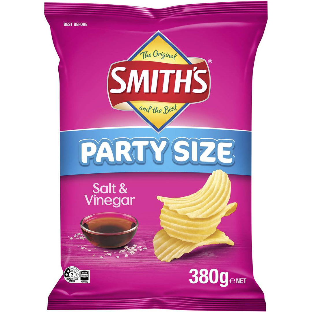Smith's Crinkle Cut Potato Chips Salt & Vinegar Party Size