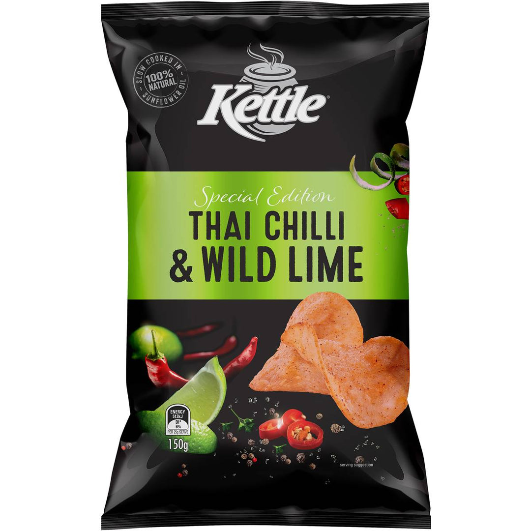 Kettle Thai Chilli & Lime Potato Chips 150g