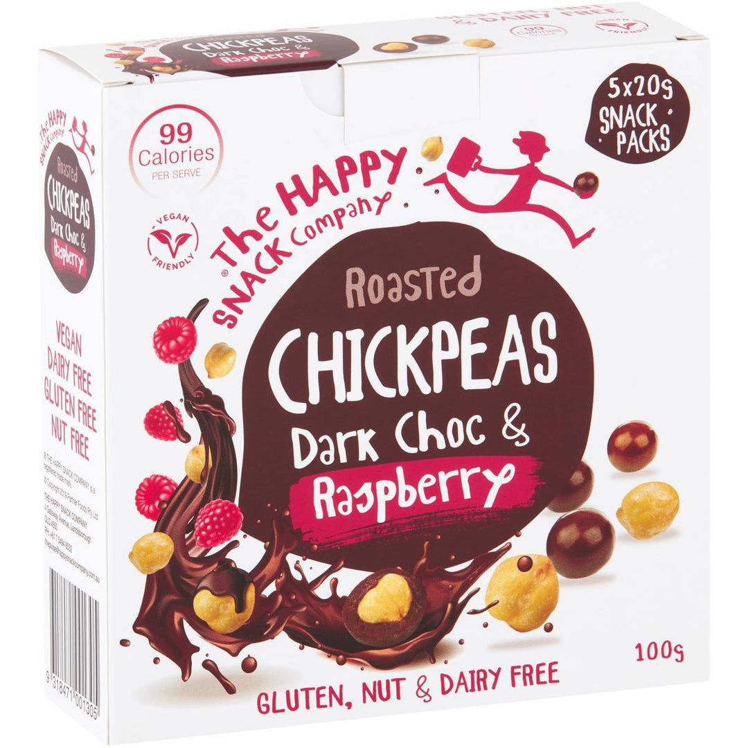 The Happy Snack Company Chickpeas Dark Choc And Raspberry 5 Pack