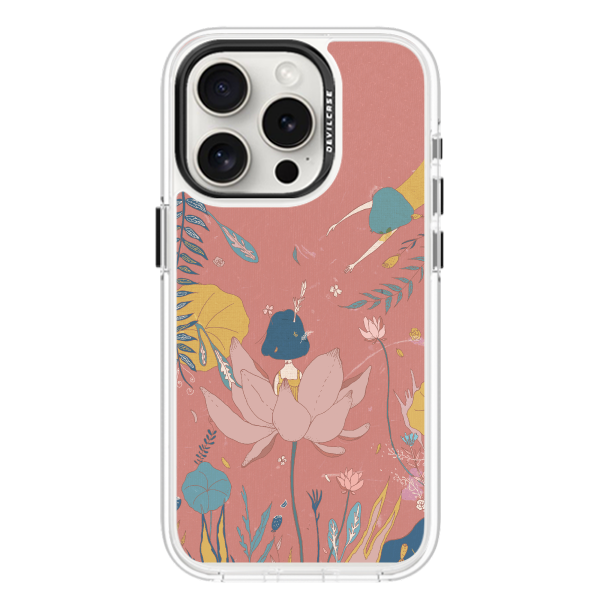 彩繪手機殼 - 粉色荷花園 | 惡魔防摔殼(標準版)