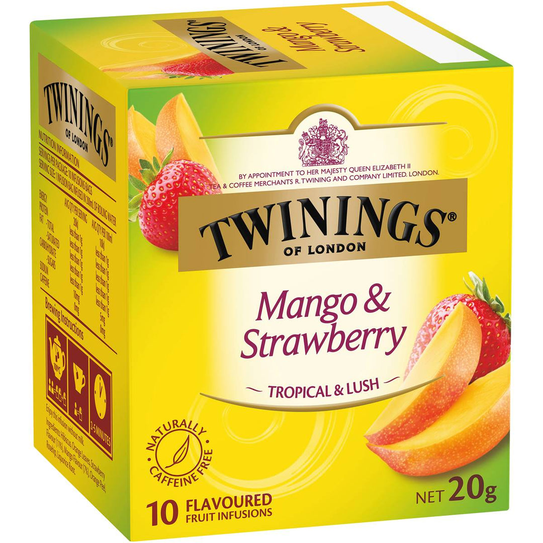 Twinings Mango & Strawberry Tea Bags 10 Pack | 澳洲代購