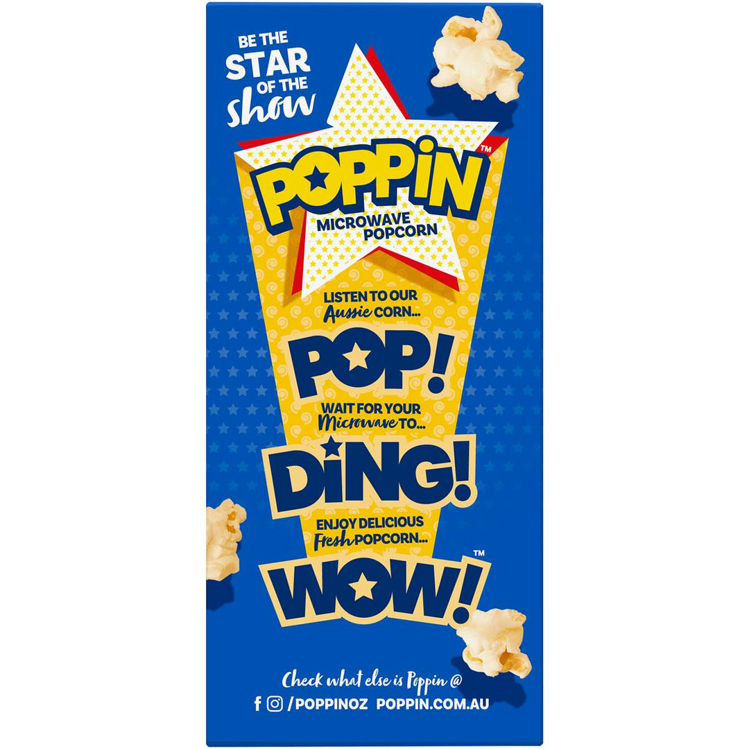 Poppin Microwave Popcorn Orignial Butter Flavour (4 Share Packs)