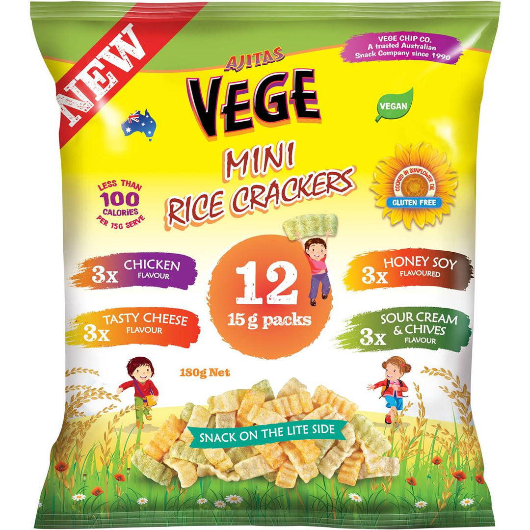 Vege Chips Mini Rice Crckers Multipack 12 Pack
