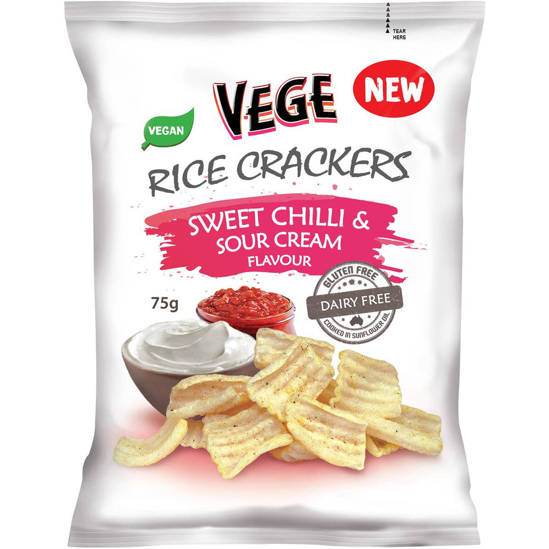 Vege Chips Rice Crackers Sweet Chilli & Sour Cream 75g