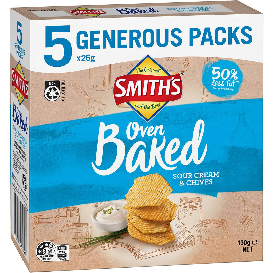 Smith's Oven Baked Sour Cream & Chives Multipacks 5 pack
