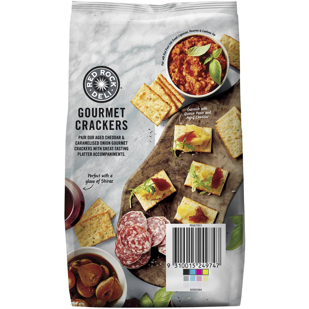 Red Rock Deli Gourmet Crackers - Aged Cheddar & Caramelised Onion