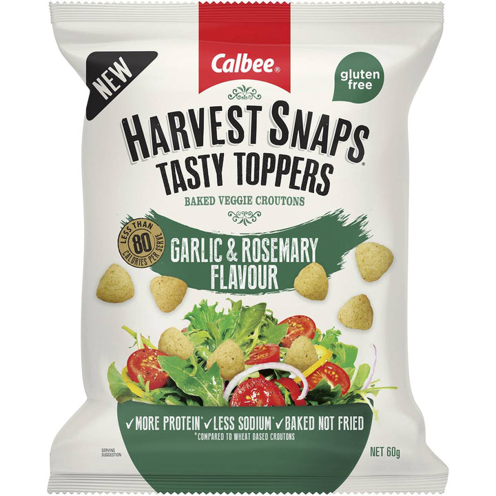 Calbee Harvest Snaps: Tasty Toppers - Garlic & Rosemary 60g