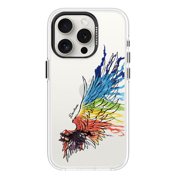 彩繪手機殼 - 彩虹和平翅膀(右黑) | 惡魔防摔殼(標準版)