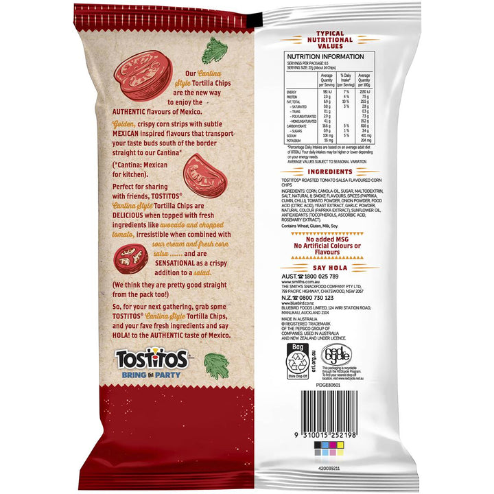 Tostitos Cantina Style Tortilla Chips Roasted Tomato Salsa