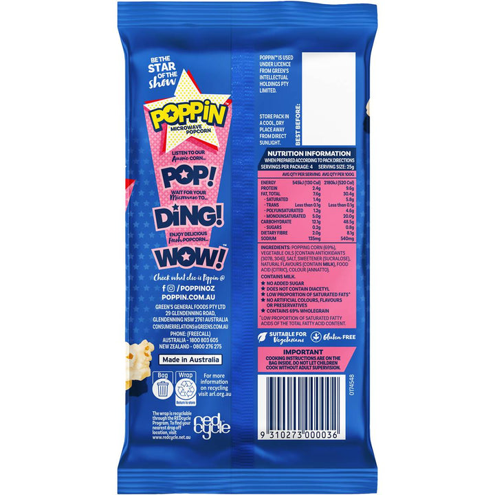 Poppin Microwave Popcorn Sweet & Salty Flavour