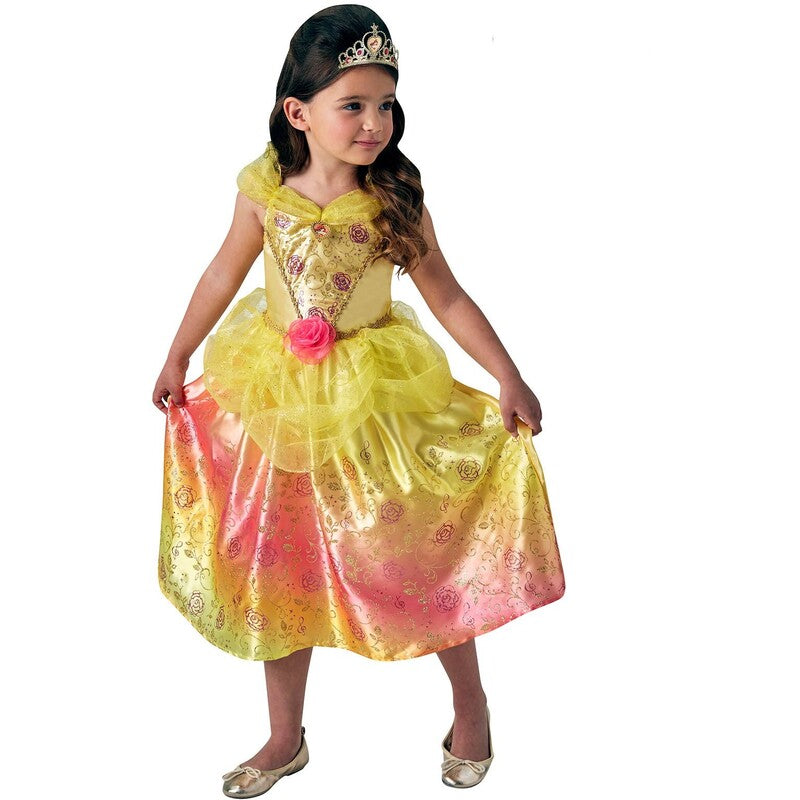 Disney Princess Girl's Belle Rainbow Deluxe Costume - Size 6-8