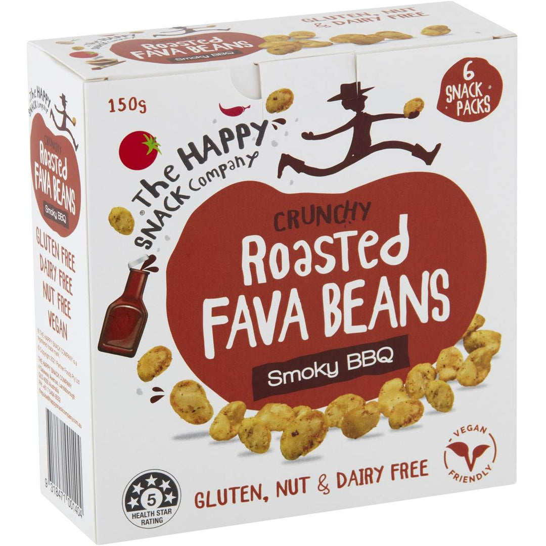 The Happy Snack Company Roasted Fava Beans Smoky Bbq 6 Pack