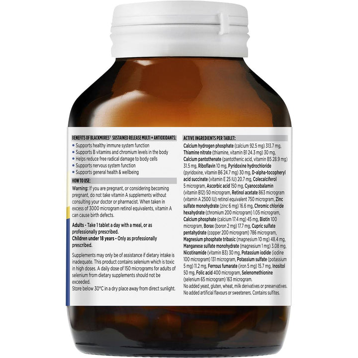 Blackmores Sustained Release Multi + Antioxidants 125 Tablets