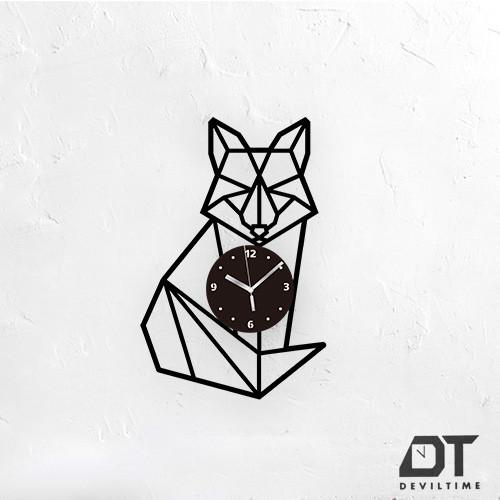 幾何動物系列 時鐘 - 小狐狸