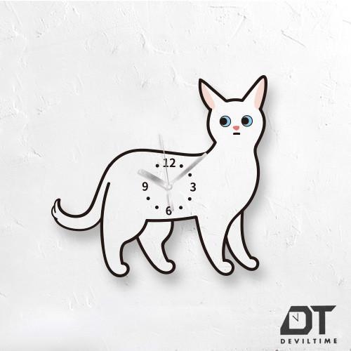 PET UNION系列 時鐘 - 白貓