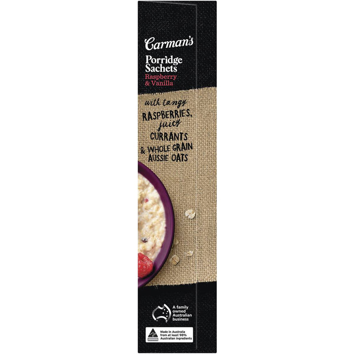 Carman's Porridge Sachets (No Added Sugar): Raspberry & Vanilla 320g