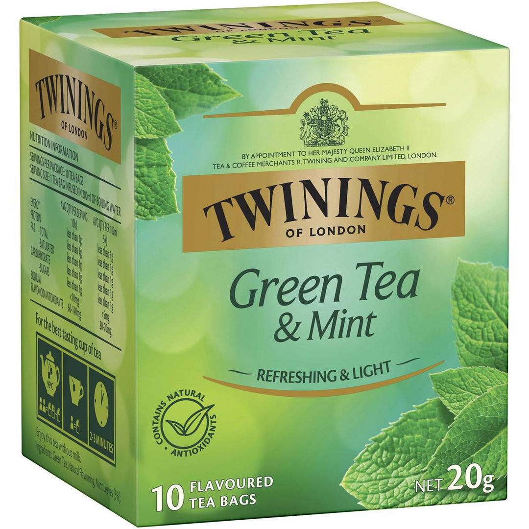 Twinings Green Tea & Mint Tea Bags 10 Pack | 澳洲代購