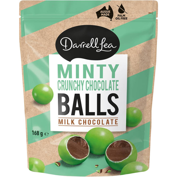 Darrell Lea Minty Crunchy Chocolate Balls Share Bag 168g