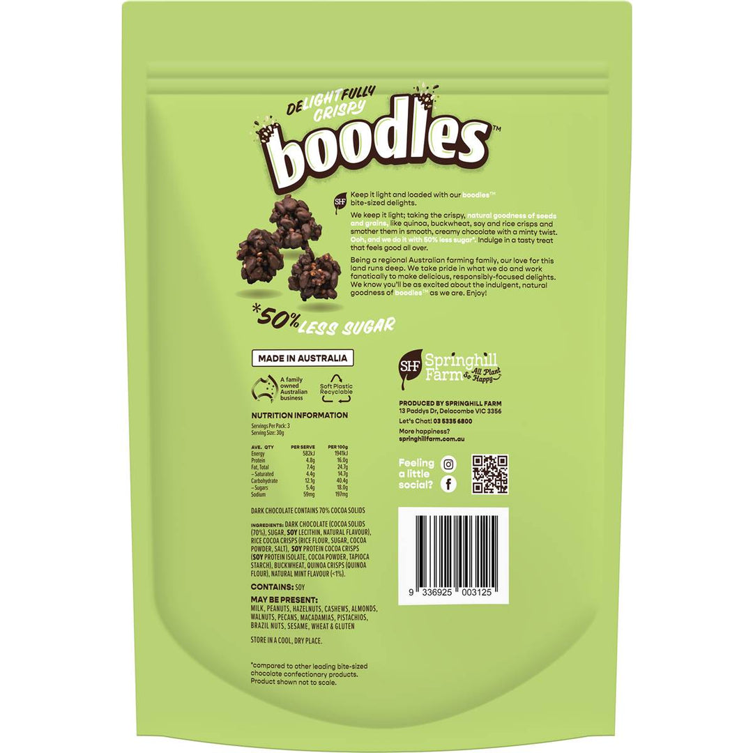Boodles 50% Less Sugar Dark Chocolate & Mint 90g