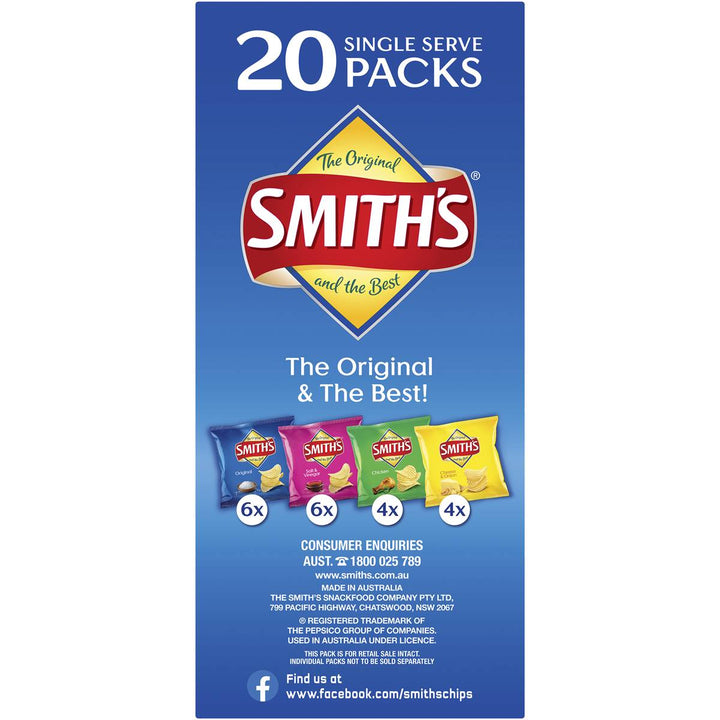 Smith's Crinkle Cut Potato Chips Variety Multipack 20 pack